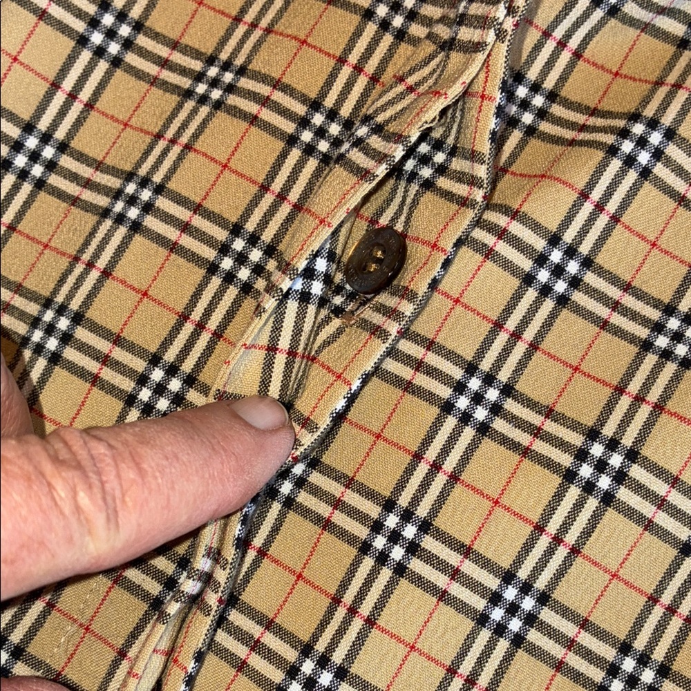 BURBERRY LONDON Blue Label dress black tan Classic plaid button down. VTG 38 EUC - Picture 9 of 17